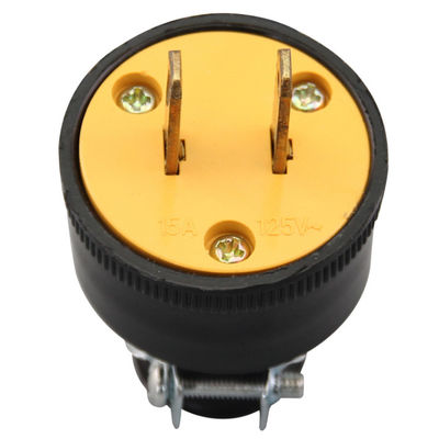 Plastic 125V 15A Flat 2 Pins Male Electrical Plug